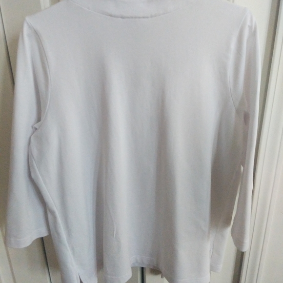 Quacker Factory Twin Set Size L White Beaded Long Sleeve Cardigan Shell - Picture 13 of 15